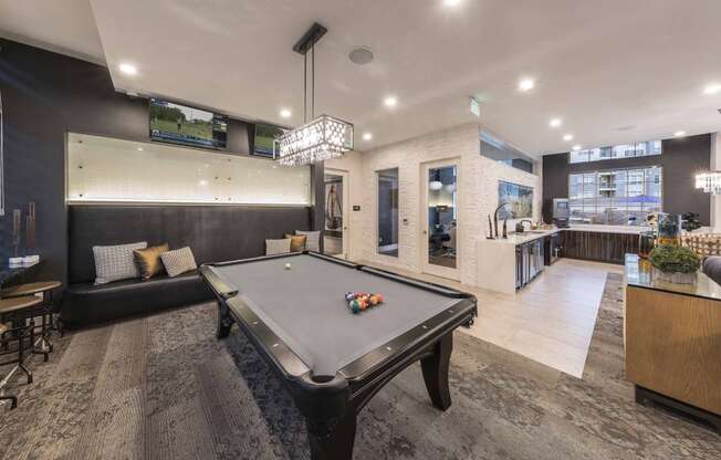 pool table in clubhouse at Malbec at Vallagio