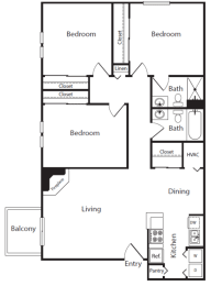 3 beds, 2 baths, 1,145 sqft, $2,473