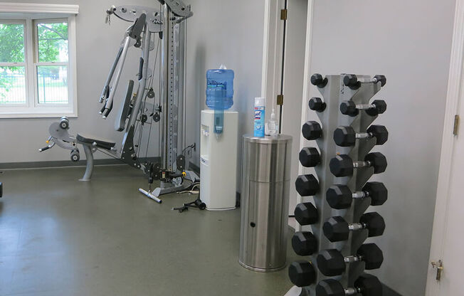 fitness center at The Village Quarter Apartments