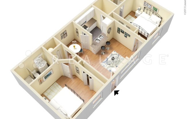 2 beds, 2 baths, 1,100 sqft, $1,845