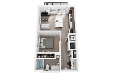Studio, 1 bath, 647 sqft, $1,425