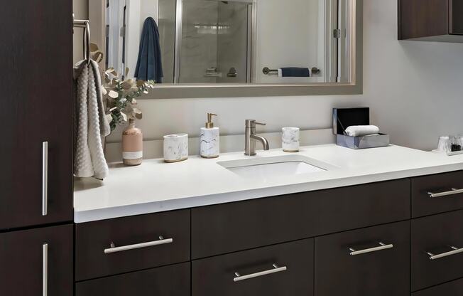 Sleek Bathrooms with Cabinet Storage