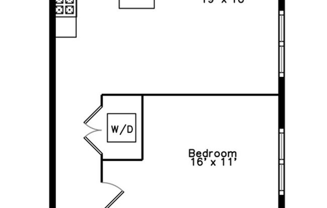 1 bed, 1 bath, 879 sqft, $2,599, Unit 104