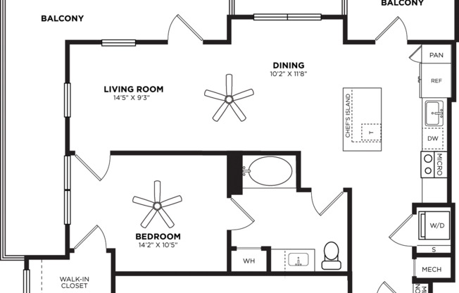 1 bed, 1 bath, 852 sqft, $3,879, Unit 532