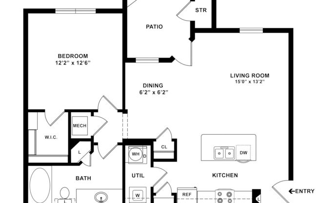 1 bed, 1 bath, 804 sqft, $1,138