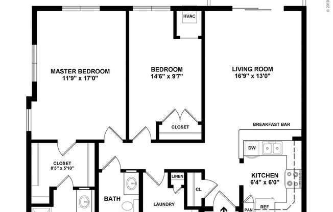 2 beds, 2 baths, 1,089 sqft, $1,850