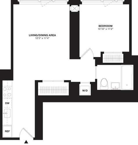 1 bed, 1 bath, 643 sqft, $6,321, Unit 43I