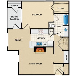 1 bed, 1 bath, 831 sqft, $1,353