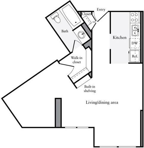 Studio, 1 bath, 503 sqft, $2,254, Unit 0119