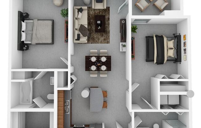 2 beds, 2 baths, 1,235 sqft, $1,334, Unit 316