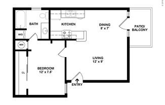 1 bed, 1 bath, 505 sqft, $1,280