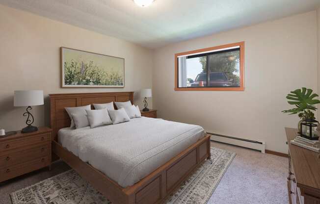 Bedroom Design at Parkview Arms Apartments in Bismarck, ND