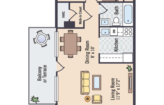 1 bed, 1 bath, 612 sqft, $1,755