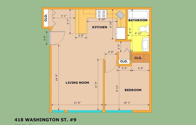 1 bed, 1 bath, 552 sqft, $2,450, Unit 09