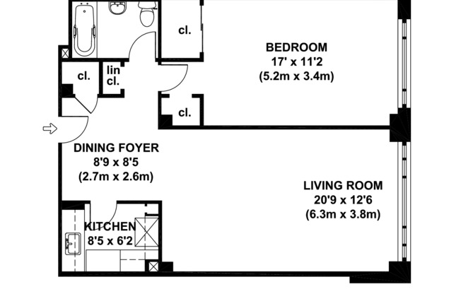 1 bed, 1 bath, $4,300, Unit 10E