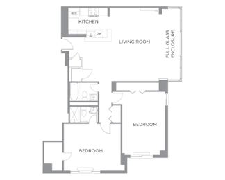 2 beds, 2 baths, 1,065 sqft, $2,784