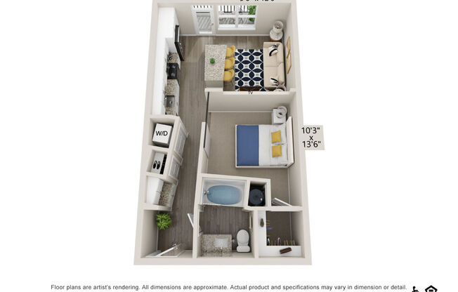 Studio, 1 bath, 578 sqft, $1,014