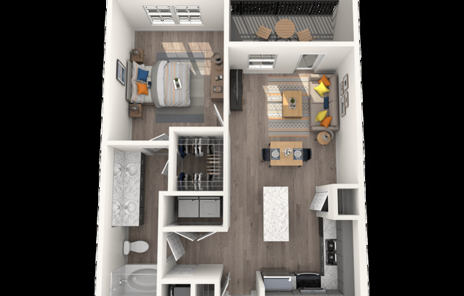 1 bed, 1 bath, 665 sqft, $1,077
