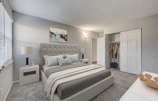 Transform your living space at Crossings @ 501 Apartments, where style meets comfort. Our modern bedrooms offer elegance and tranquility, perfect for unwinding after a long day. Schedule your visit today and see your new home!