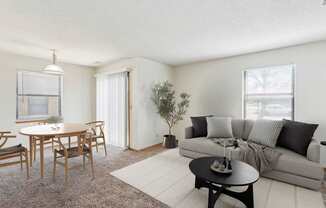 Living Room with Plush Carpeting