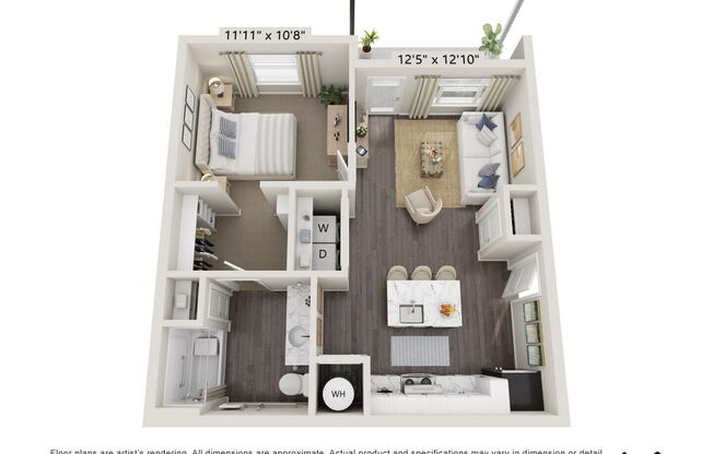 1 bed, 1 bath, 657 sqft, $1,660