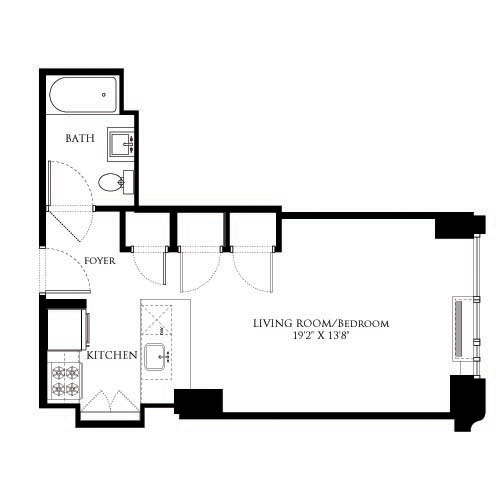 Studio, 1 bath, 475 sqft, $4,814, Unit 04C