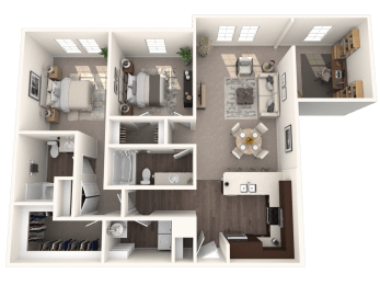 2 beds, 2 baths, 1,309 sqft, $2,284