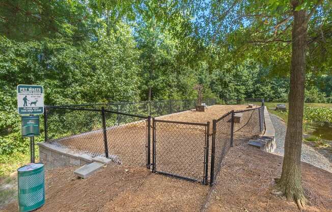 our apartments showcase a dog park with kennels