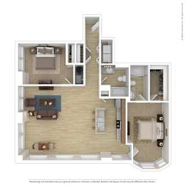 2 beds, 2 baths, 1,340 sqft, $1,923