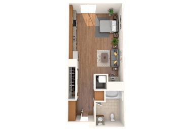 Studio, 1 bath, 490 sqft, $1,860