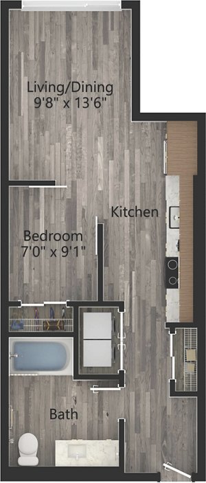 1 bed, 1 bath, 561 sqft, $2,085