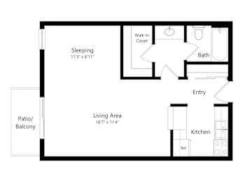 Studio, 1 bath, 475 sqft, $2,050