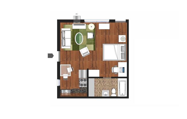Studio, 1 bath, 400 sqft, $1,109, Unit 44-20
