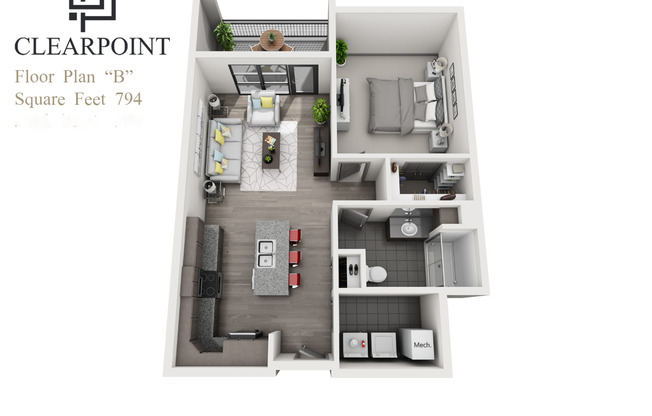 1 bed, 1 bath, 794 sqft, $1,650, Unit 211