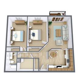 2 beds, 1 bath, 850 sqft, $730