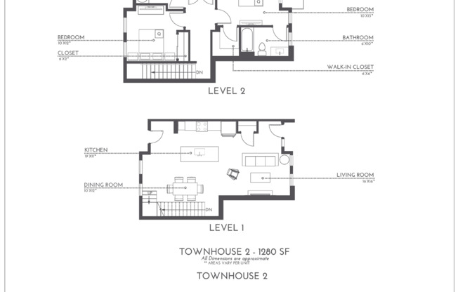 2 beds, 2 baths, 1,283 sqft, $3,300, Unit 107-TH