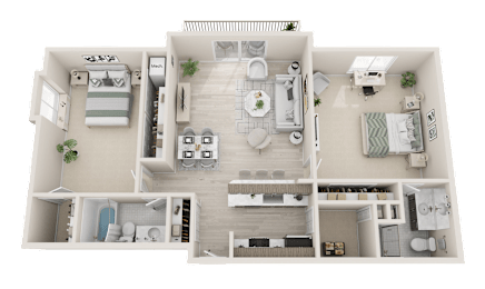 2 beds, 2 baths, 1,200 sqft, $1,449