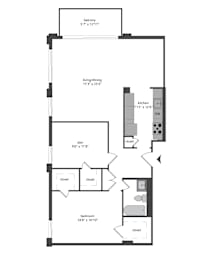 1 bed, 1 bath, 980 sqft, $2,250