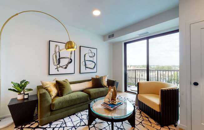 Model Living Room at The Mason, St. Paul, MN, 55114