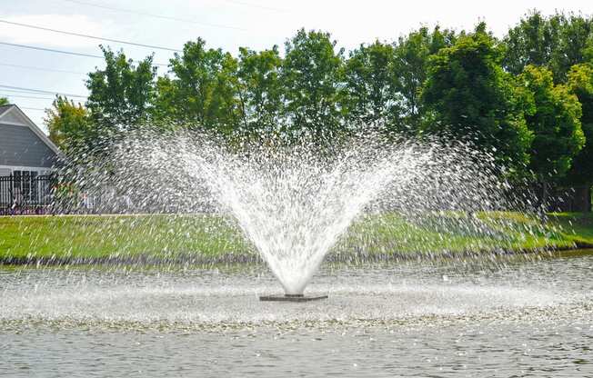 Lake with Fountain at Hillside Apartments, Wixom, Michigan