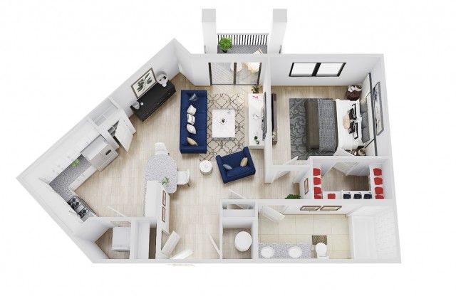 1 bed, 1 bath, 727 sqft, $2,009