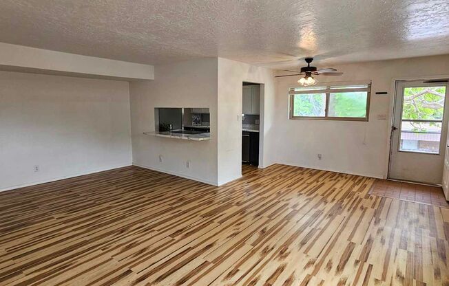 2nd story 2 bedroom, 1 bath condo with central heat and air and one car garage.