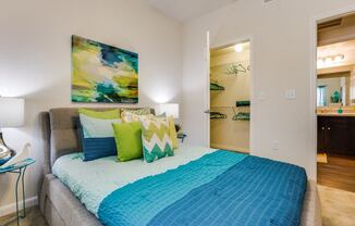 Plush-carpeted bedrooms and closets at CLEAR Property Management , The Lookout at Comanche Hill, San Antonio, TX