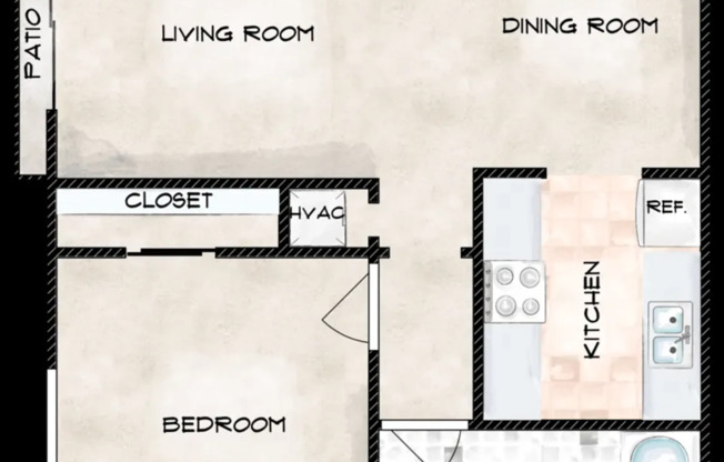 1 bed, 1 bath, 680 sqft, $919, Unit 13 Dwn