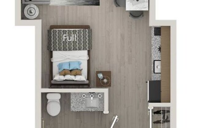 Studio, 1 bath, 414 sqft, $1,352, Unit Unit 0117