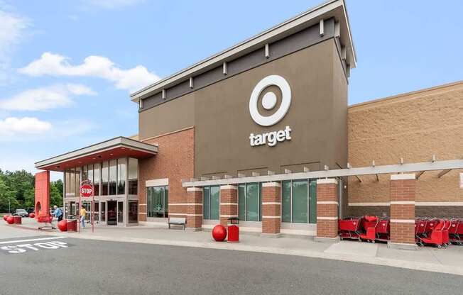 the exterior of a target store with a parking lot