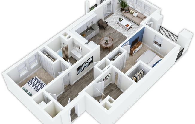 2 beds, 2 baths, 1,010 sqft, $2,450