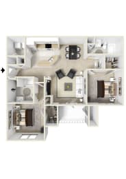 2 beds, 2 baths, 1,276 sqft, $1,526