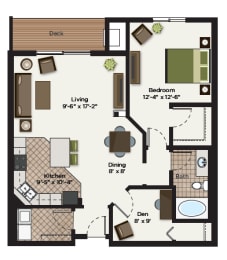 1 bed, 1 bath, 1,055 sqft, $1,686