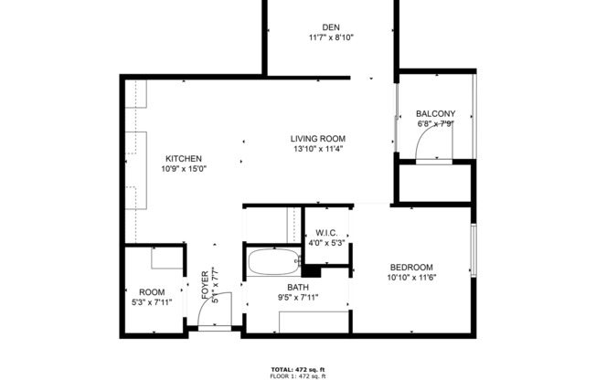 1 bed, 1 bath, 876 sqft, $1,800, Unit UC 2020-102